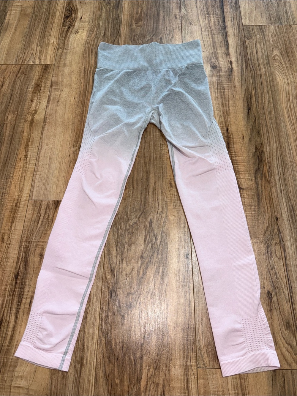 Womens Pink and Gray Ombre Leggings